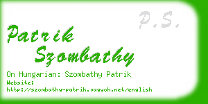 patrik szombathy business card